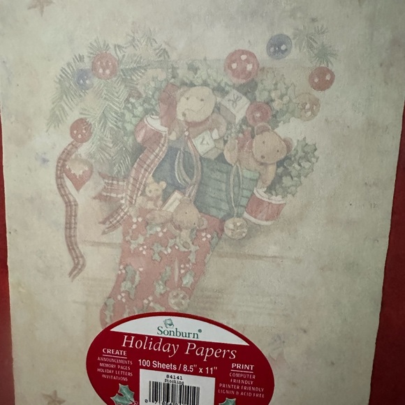Christmas Craft Paper Stationary Holidays Stocking Sonburn 100 Sheets New Sealed - Picture 4 of 14